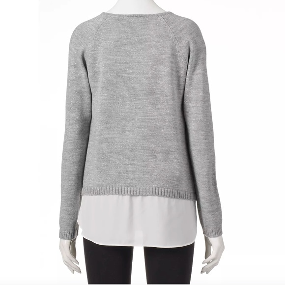 AB Studio Gray Glitter Sweater - Size Small - Picture 2 of 9